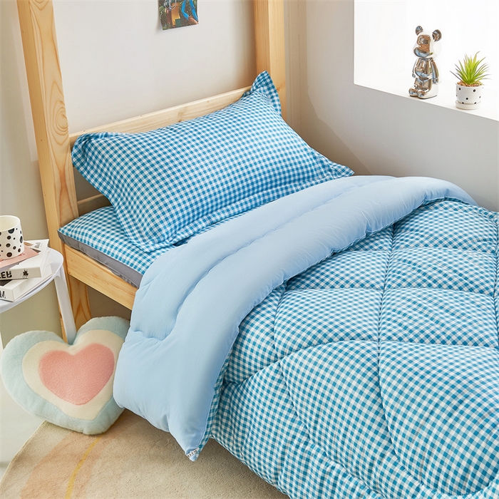 91家纺网 家纺一手货源 找家纺 默忆 2026新款A类水洗棉新疆棉花被子被芯 兰格 被子