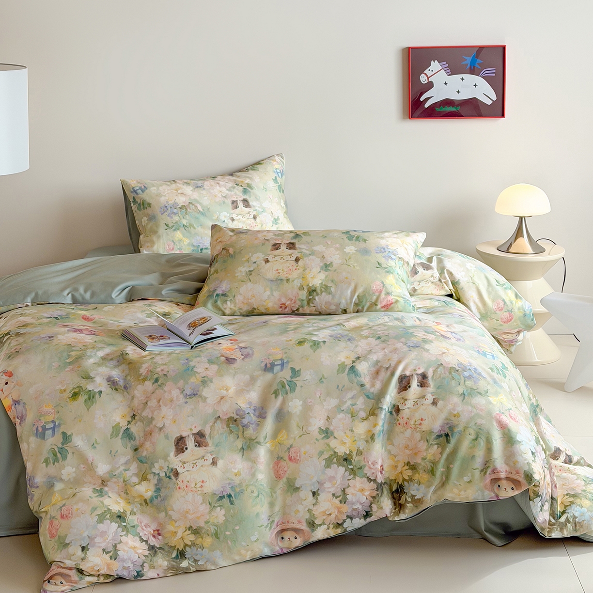 91家纺网 家纺一手货源 找家纺 （总）桃喜 2025新款韩系纯色200g牛奶绒柔软毛巾绣刺绣四件套