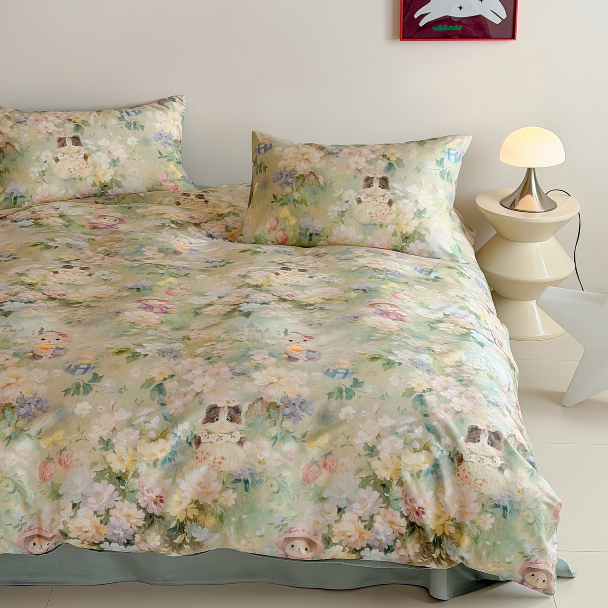 91家纺网 家纺一手货源 找家纺 （总）桃喜 2026新款60支长绒棉数码印花油画系列四件套（券后不低于169/189）