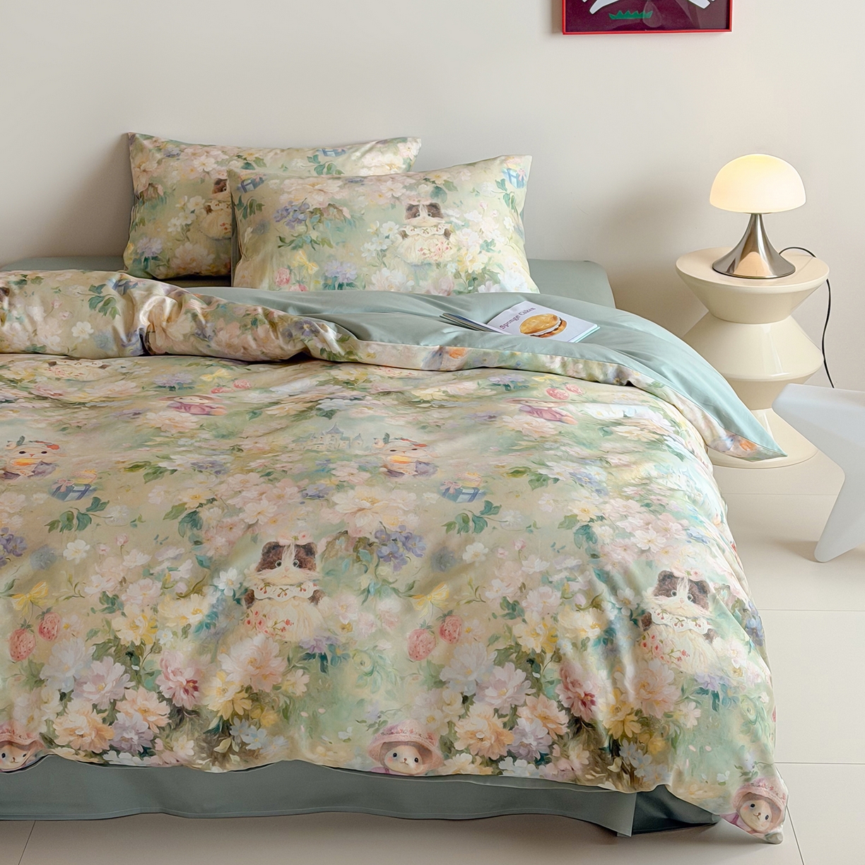 91家纺网 家纺一手货源 找家纺 （总）桃喜 2026新款60支长绒棉数码印花油画系列四件套（券后不低于169/189）