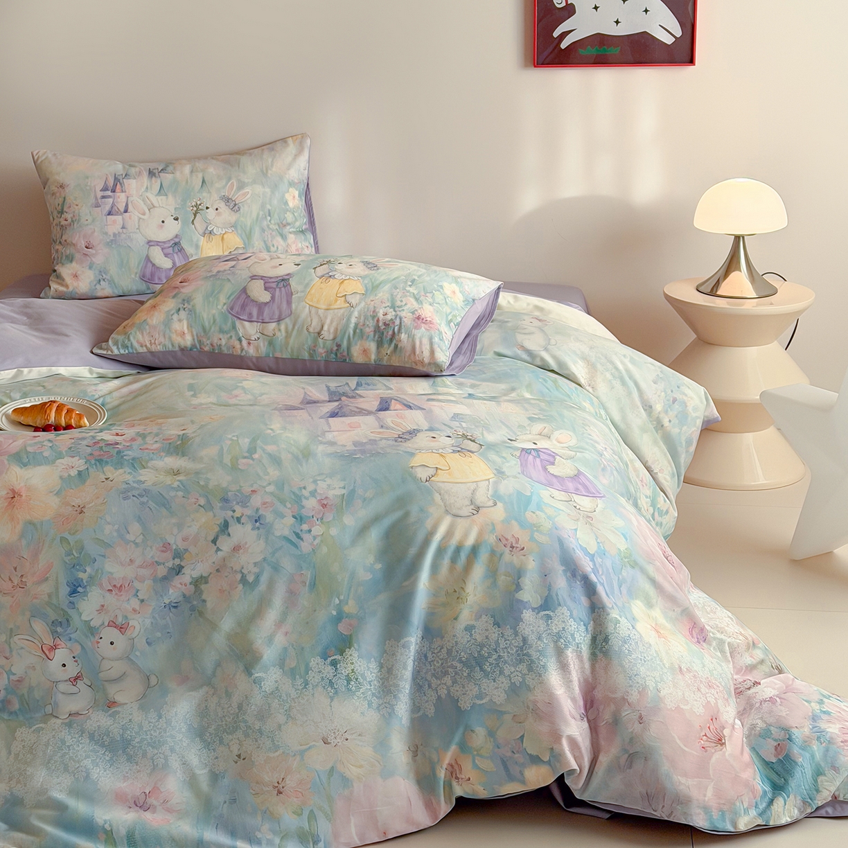 91家纺网 家纺一手货源 找家纺 （总）桃喜 2026新款60支长绒棉数码印花油画系列四件套（券后不低于169/189）