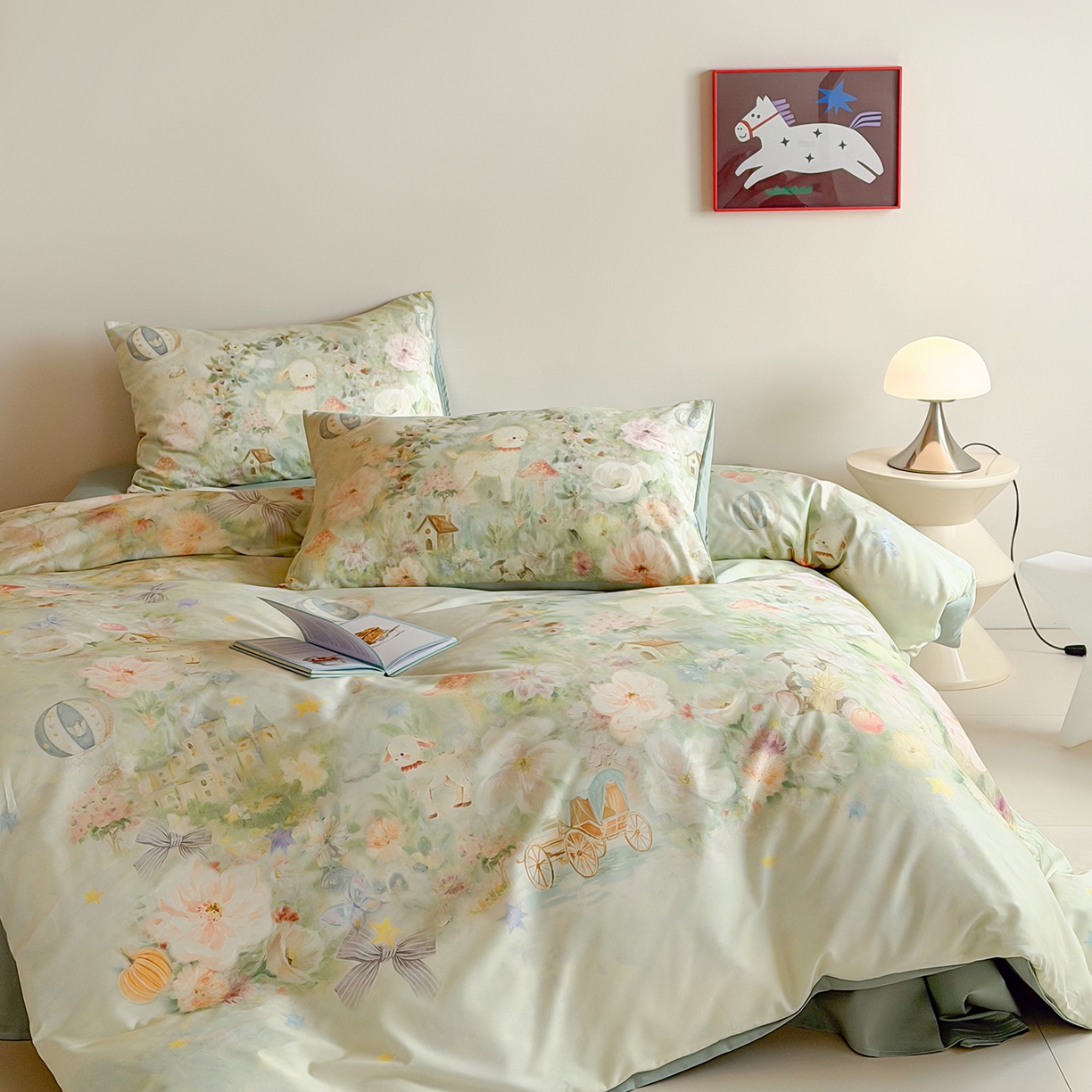 91家纺网 家纺一手货源 找家纺 （总）桃喜 2026新款60支长绒棉数码印花油画系列四件套（券后不低于169/189）