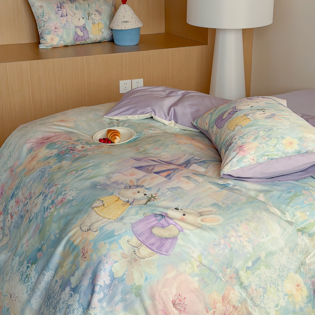 91家纺网 家纺一手货源 找家纺 桃喜 2026新款60支长绒棉数码印花油画系列四件套（券后不低于169/189） 梦幻城堡