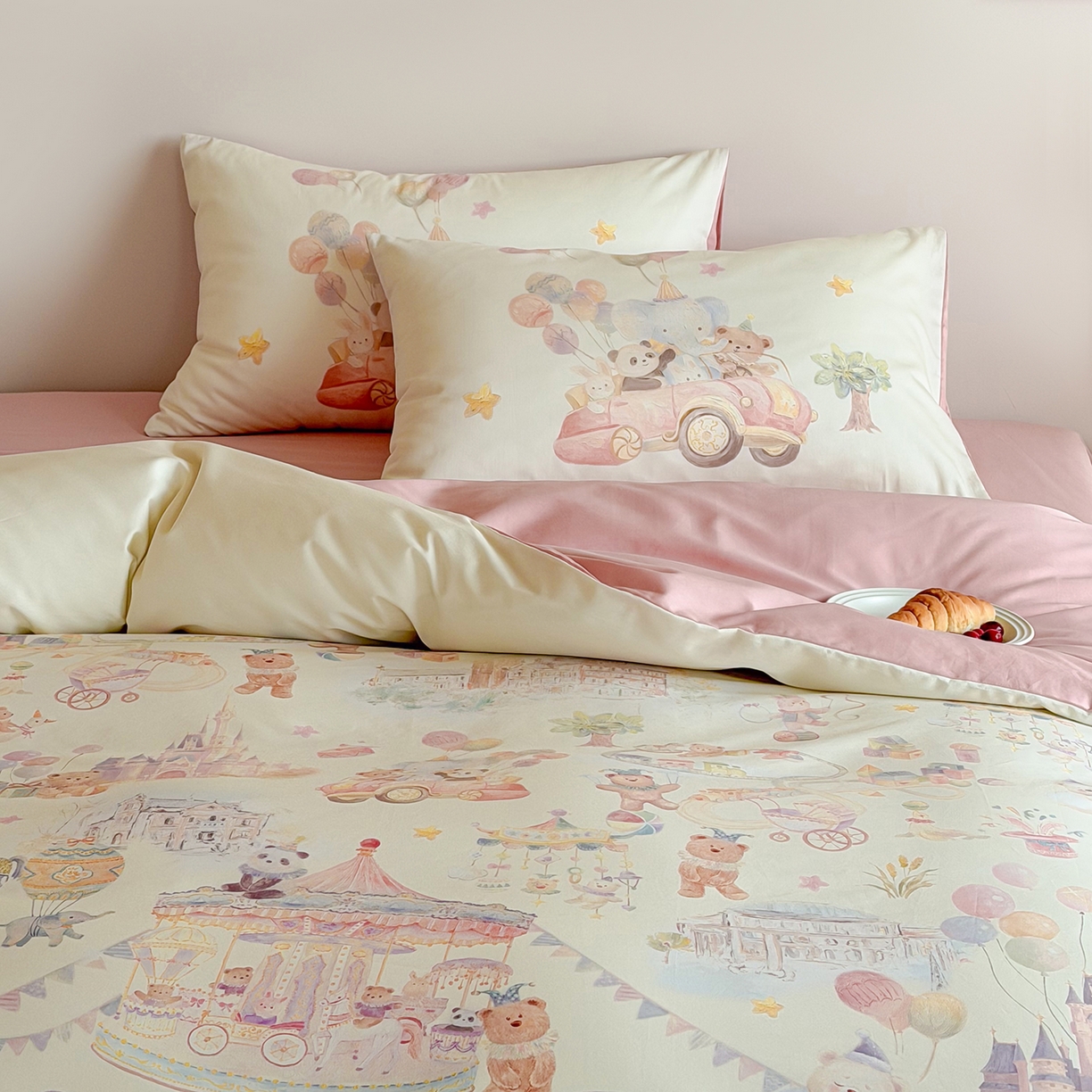 91家纺网 家纺一手货源 找家纺 桃喜 2026新款60支长绒棉数码印花油画系列四件套（券后不低于169/189） 园游会