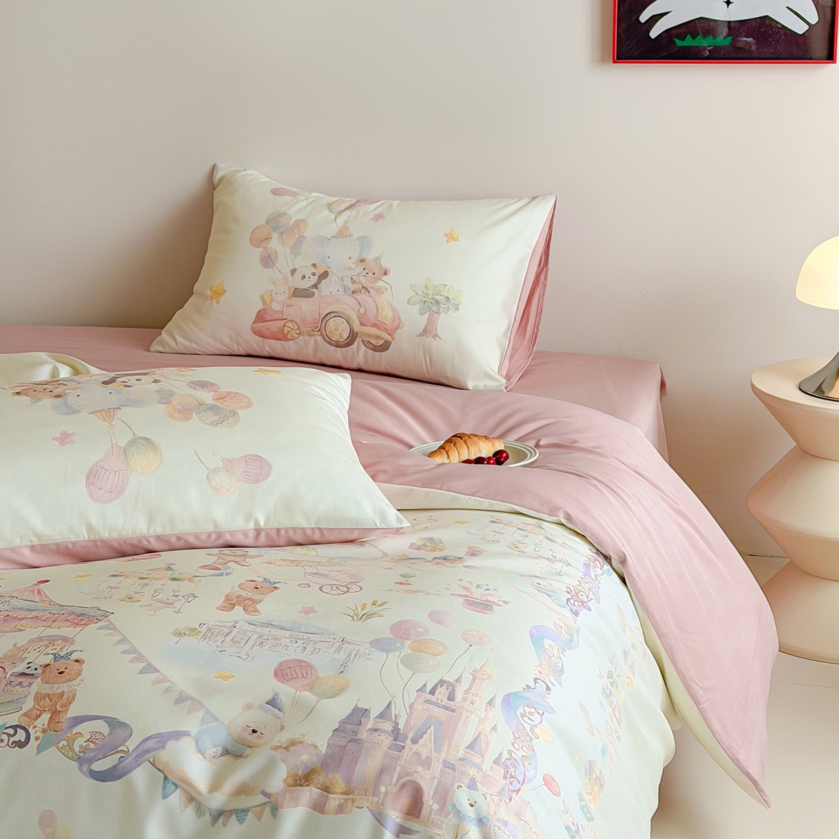 91家纺网 家纺一手货源 找家纺 桃喜 2026新款60支长绒棉数码印花油画系列四件套（券后不低于169/189） 园游会