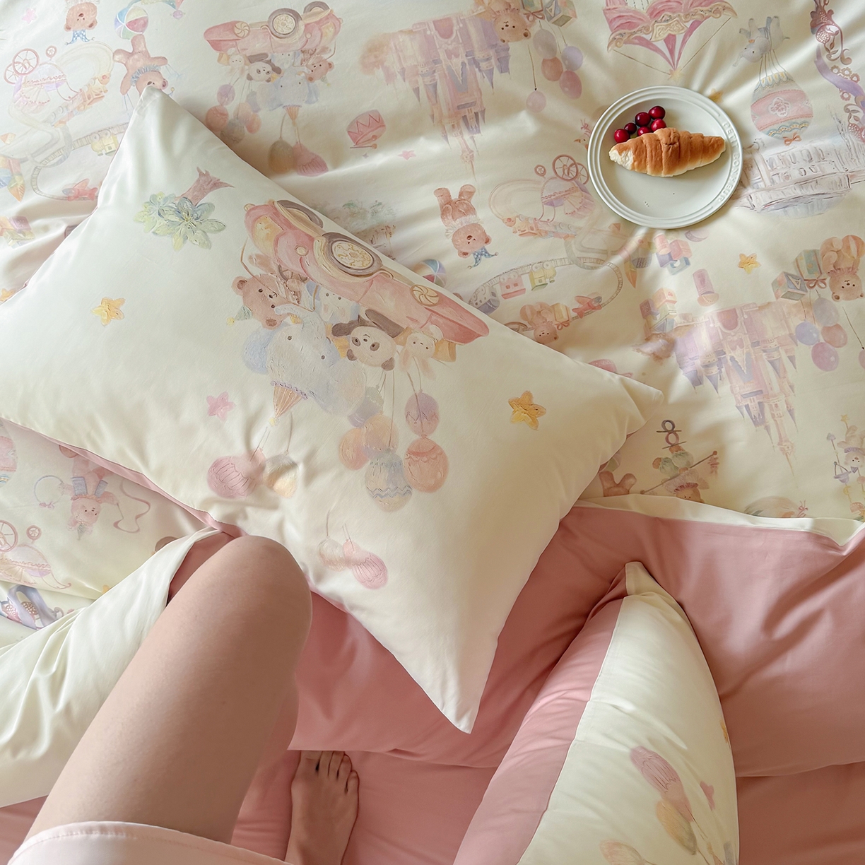 91家纺网 家纺一手货源 找家纺 桃喜 2026新款60支长绒棉数码印花油画系列四件套（券后不低于169/189） 园游会