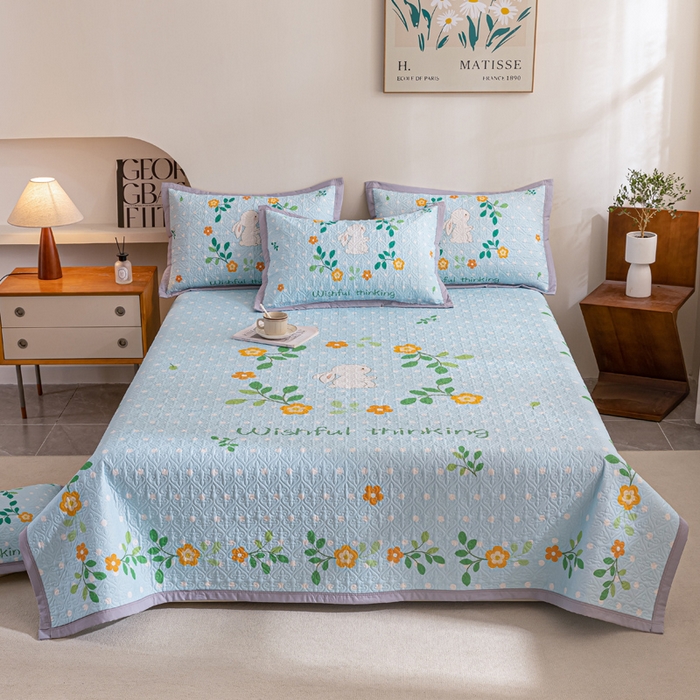 91家纺网 家纺一手货源 找家纺 （总）麦田家纺 2026新款天丝绸大版数码印花单床盖床盖单件