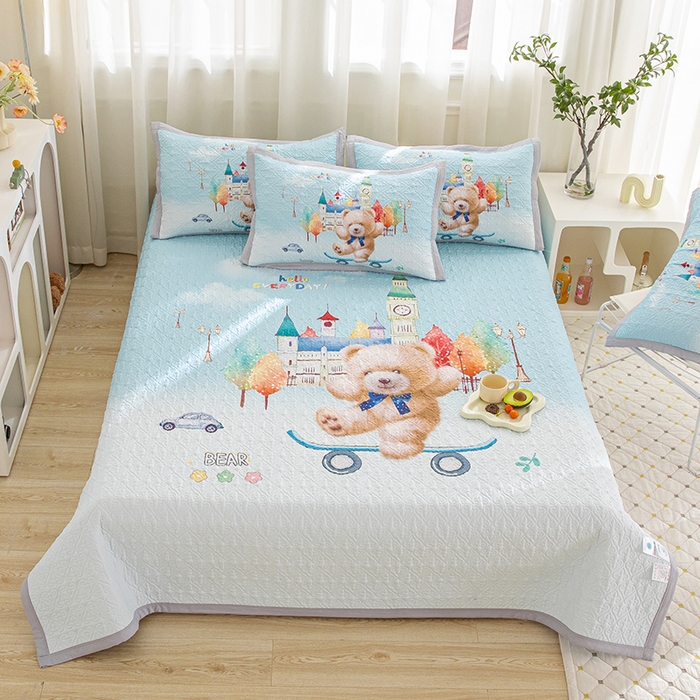 91家纺网 家纺一手货源 找家纺 （总）麦田家纺 2026新款天丝绸大版数码印花单床盖床盖单件