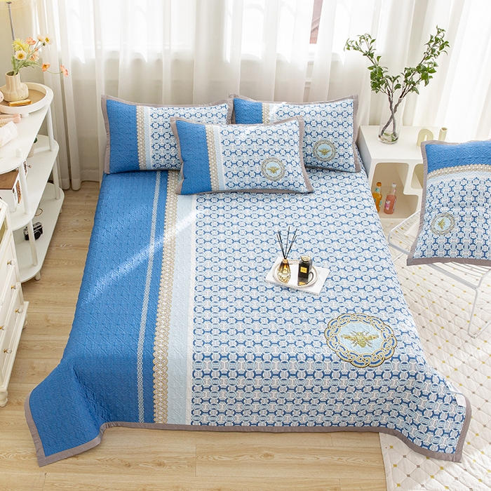 91家纺网 家纺一手货源 找家纺 （总）麦田家纺 2026新款天丝绸大版数码印花单床盖床盖单件