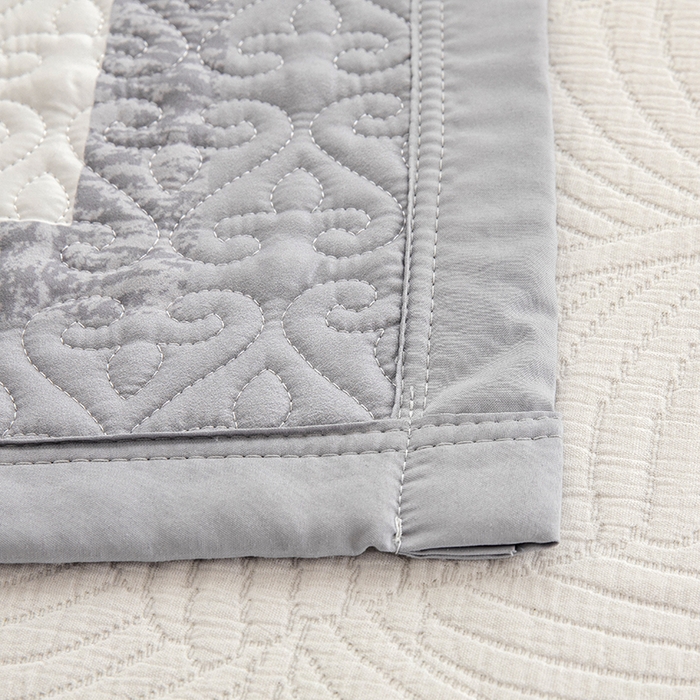 91家纺网 家纺一手货源 找家纺 麦田家纺 2026新款天丝绸大版数码印花单床盖床盖单件 千鸟格H-云灰色