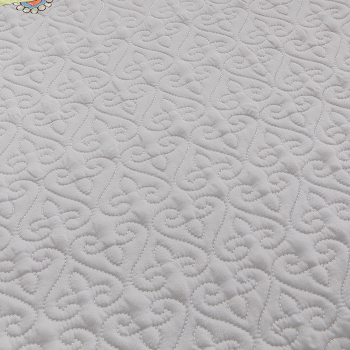 91家纺网 家纺一手货源 找家纺 麦田家纺 2026新款天丝绸大版数码印花单床盖床盖单件 罗曼蒂克-灰