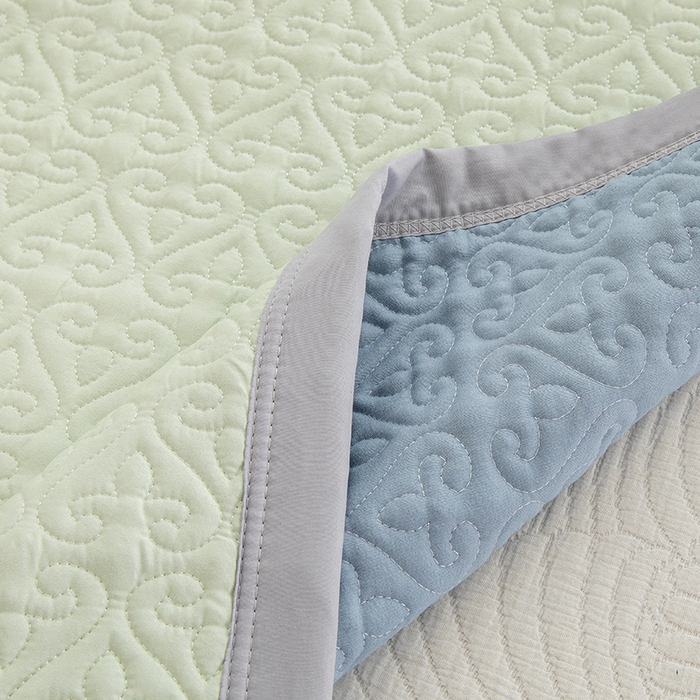 91家纺网 家纺一手货源 找家纺 麦田家纺 2026新款天丝绸大版数码印花单床盖床盖单件 幸运喵-绿