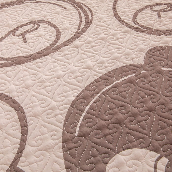 91家纺网 家纺一手货源 找家纺 麦田家纺 2026新款天丝绸大版数码印花单床盖床盖单件 小熊比尔-咖