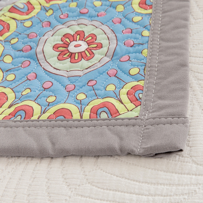 91家纺网 家纺一手货源 找家纺 麦田家纺 2026新款天丝绸大版数码印花单床盖床盖单件 罗曼蒂克-灰