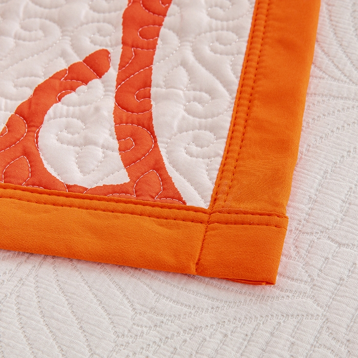 91家纺网 家纺一手货源 找家纺 麦田家纺 2026新款天丝绸大版数码印花单床盖床盖单件 小熊比尔-亮橘