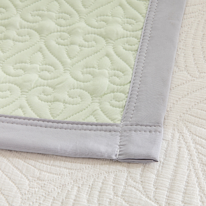 91家纺网 家纺一手货源 找家纺 麦田家纺 2026新款天丝绸大版数码印花单床盖床盖单件 幸运喵-绿