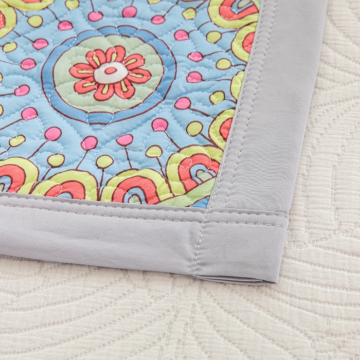 91家纺网 家纺一手货源 找家纺 麦田家纺 2026新款天丝绸大版数码印花单床盖床盖单件 罗曼蒂克-蓝