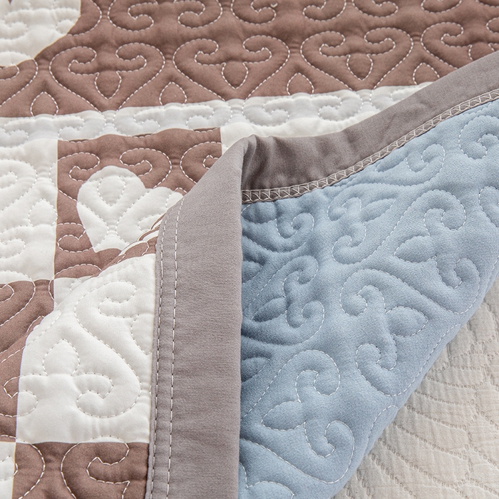 91家纺网 家纺一手货源 找家纺 麦田家纺 2026新款天丝绸大版数码印花单床盖床盖单件 潮流熊-咖