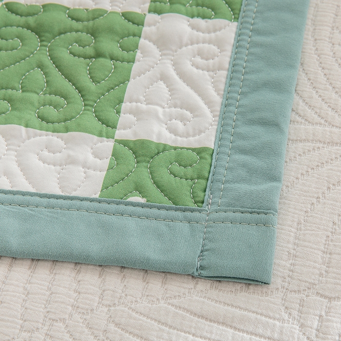 91家纺网 家纺一手货源 找家纺 麦田家纺 2026新款天丝绸大版数码印花单床盖床盖单件 潮流熊-绿