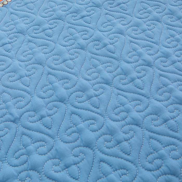 91家纺网 家纺一手货源 找家纺 麦田家纺 2026新款天丝绸大版数码印花单床盖床盖单件 罗曼蒂克-蓝