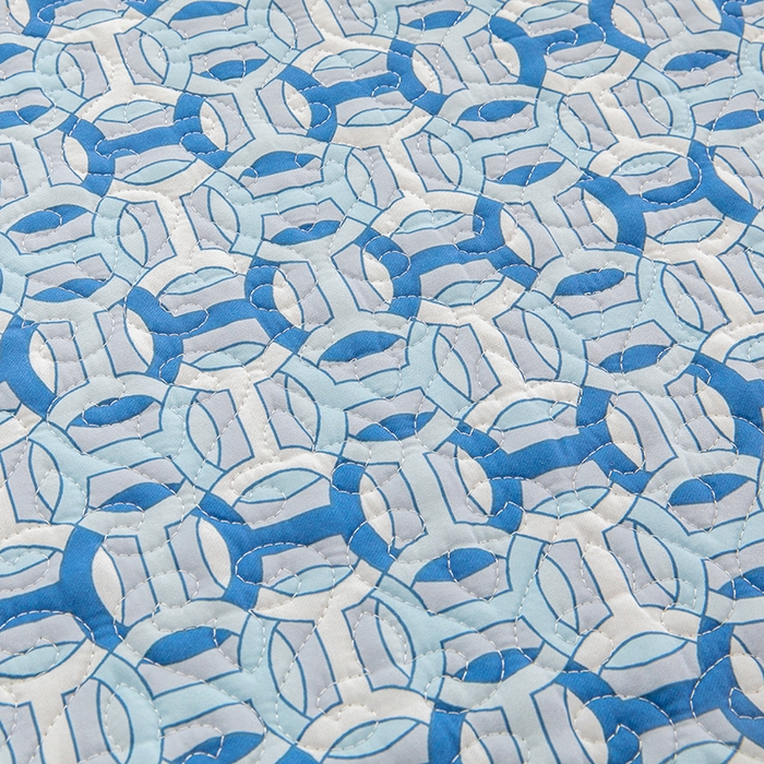 91家纺网 家纺一手货源 找家纺 麦田家纺 2026新款天丝绸大版数码印花单床盖床盖单件 古-冰川蓝