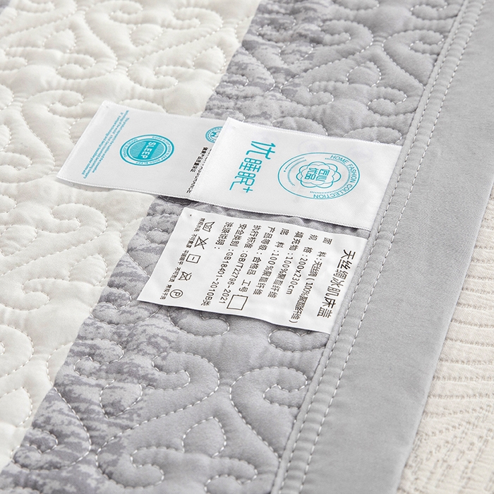 91家纺网 家纺一手货源 找家纺 麦田家纺 2026新款天丝绸大版数码印花单床盖床盖单件 千鸟格H-云灰色