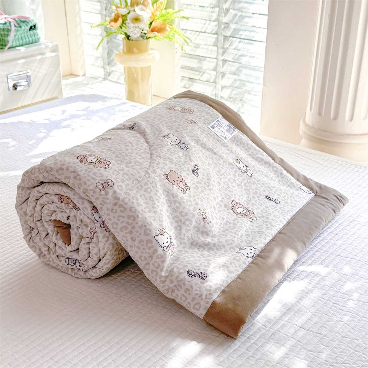 91家纺网 家纺一手货源 找家纺 （总）优贝家纺 2026新款水洗棉云朵棉双层纱手包边抗菌夏凉被空调被 被子被芯