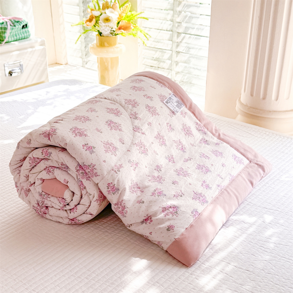 优贝家纺 2026新款水洗棉云朵棉双层纱手包边抗菌夏凉被空调被 被子被芯 花间梦