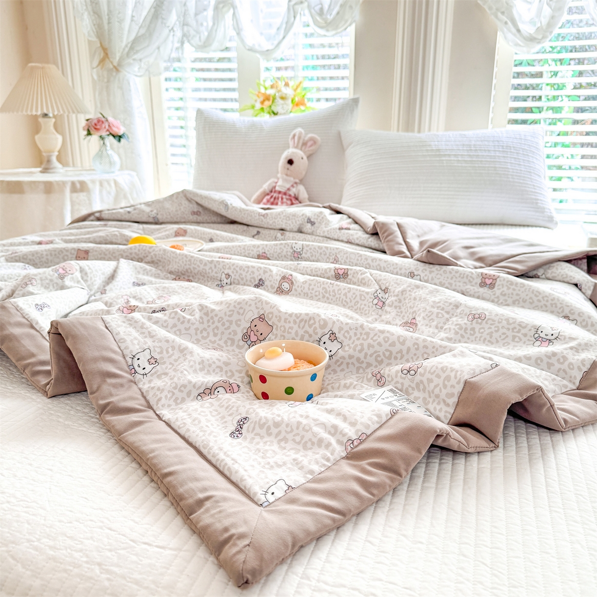 91家纺网 家纺一手货源 找家纺 优贝家纺 2026新款水洗棉云朵棉双层纱手包边抗菌夏凉被空调被 被子被芯 童年回忆