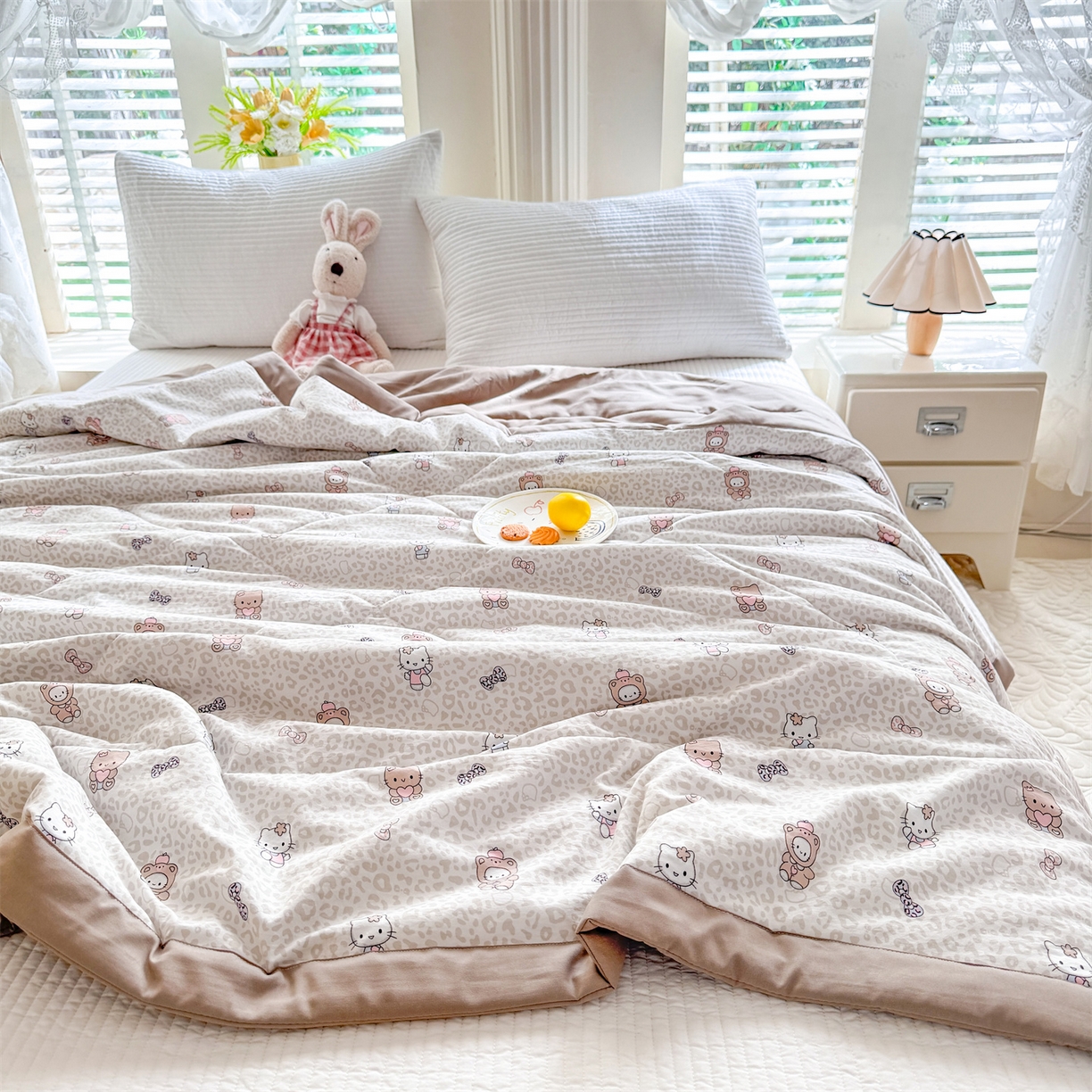 91家纺网 家纺一手货源 找家纺 优贝家纺 2026新款水洗棉云朵棉双层纱手包边抗菌夏凉被空调被 被子被芯 童年回忆