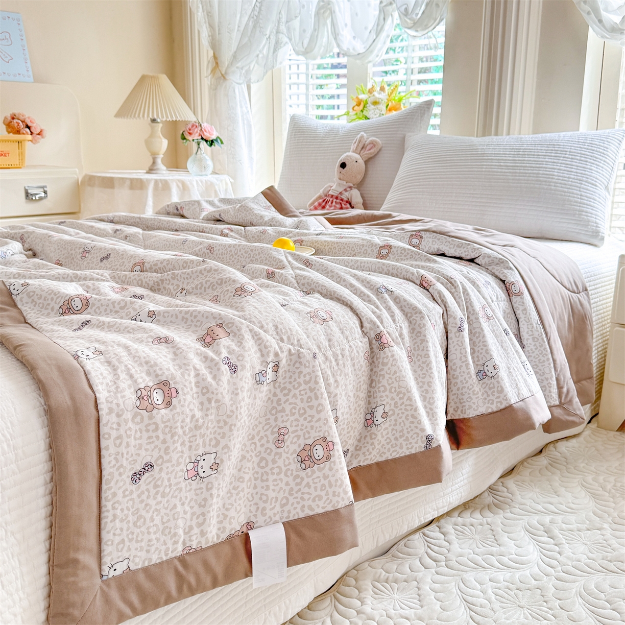 91家纺网 家纺一手货源 找家纺 优贝家纺 2026新款水洗棉云朵棉双层纱手包边抗菌夏凉被空调被 被子被芯 童年回忆