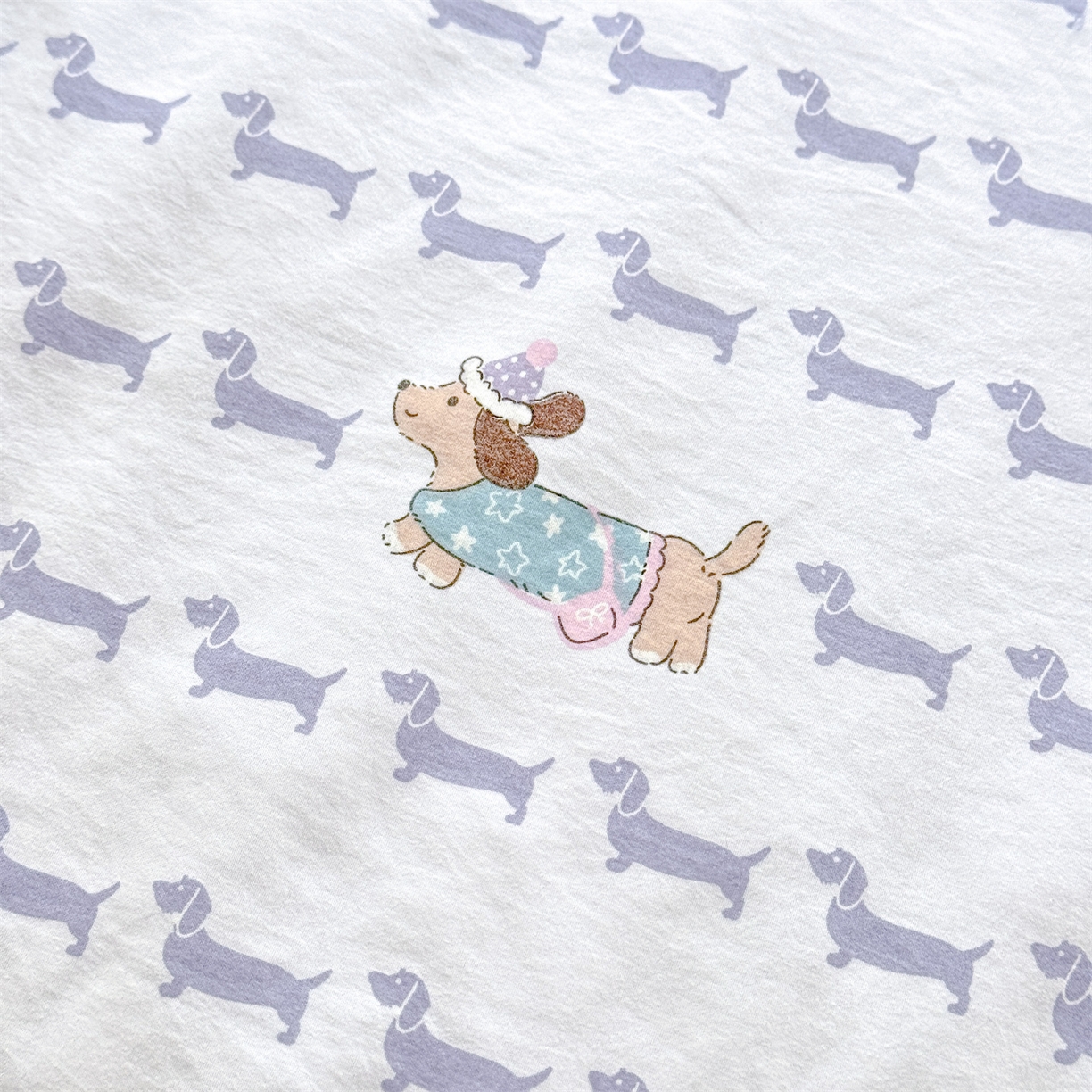 91家纺网 家纺一手货源 找家纺 优贝家纺 2026新款水洗棉云朵棉双层纱手包边抗菌夏凉被空调被 被子被芯 腊肠狗