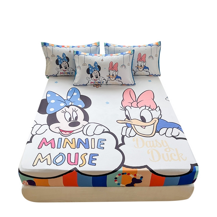 91家纺网 家纺一手货源 找家纺 一电 2026新款卡通磨毛床笠单品床笠单件-第一批 彩虹米妮