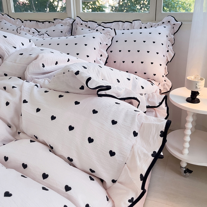 91家纺网 家纺一手货源 找家纺 （总）绘萱家居 2026直播爆款云感皱皱纱双层纱皱皱棉花边四件套印花水洗棉