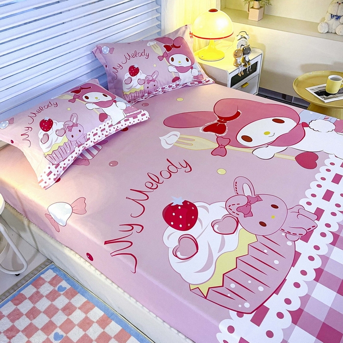 91家纺网 家纺一手货源 找家纺 一电 2026新款卡通磨毛床笠单品床笠单件-第一批 蛋糕美乐蒂