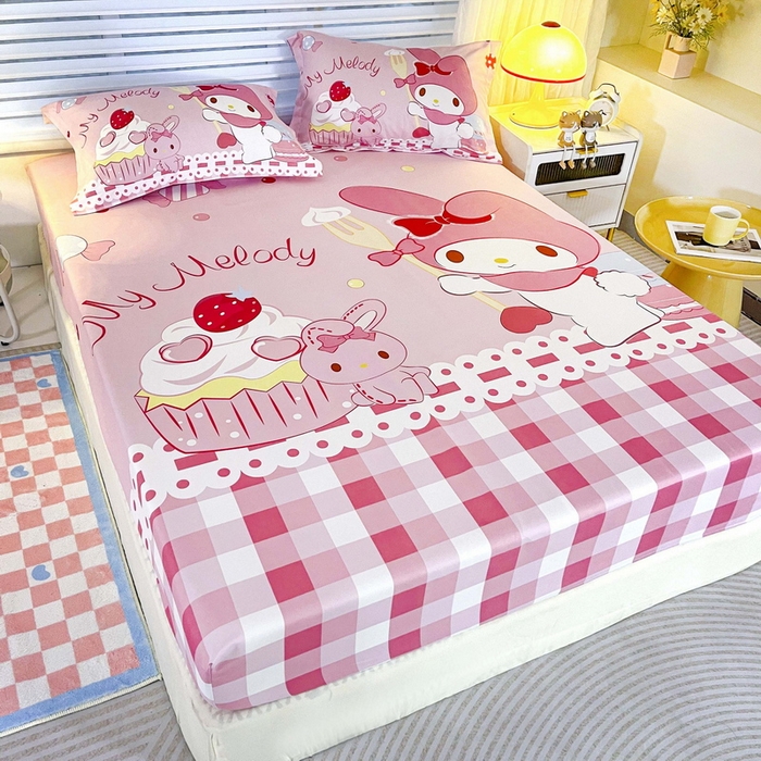 91家纺网 家纺一手货源 找家纺 一电 2026新款卡通磨毛床笠单品床笠单件-第一批 蛋糕美乐蒂