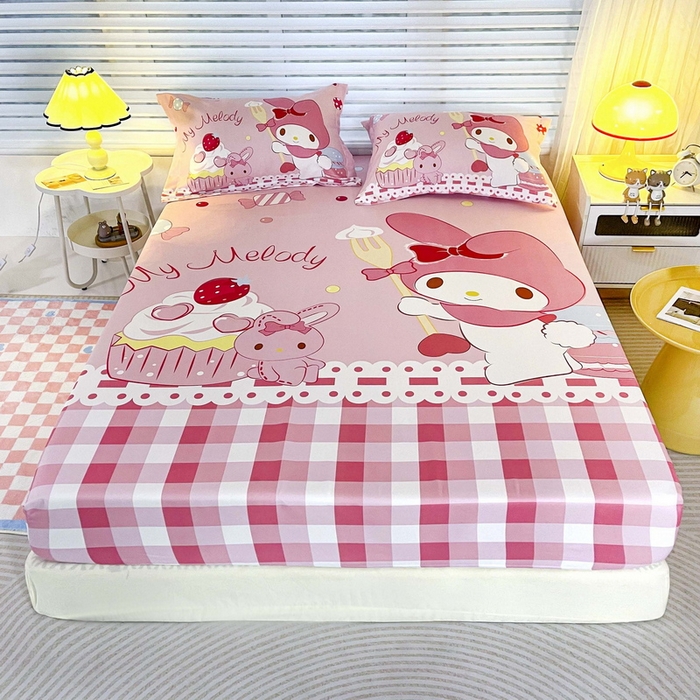 91家纺网 家纺一手货源 找家纺 一电 2026新款卡通磨毛床笠单品床笠单件-第一批 蛋糕美乐蒂