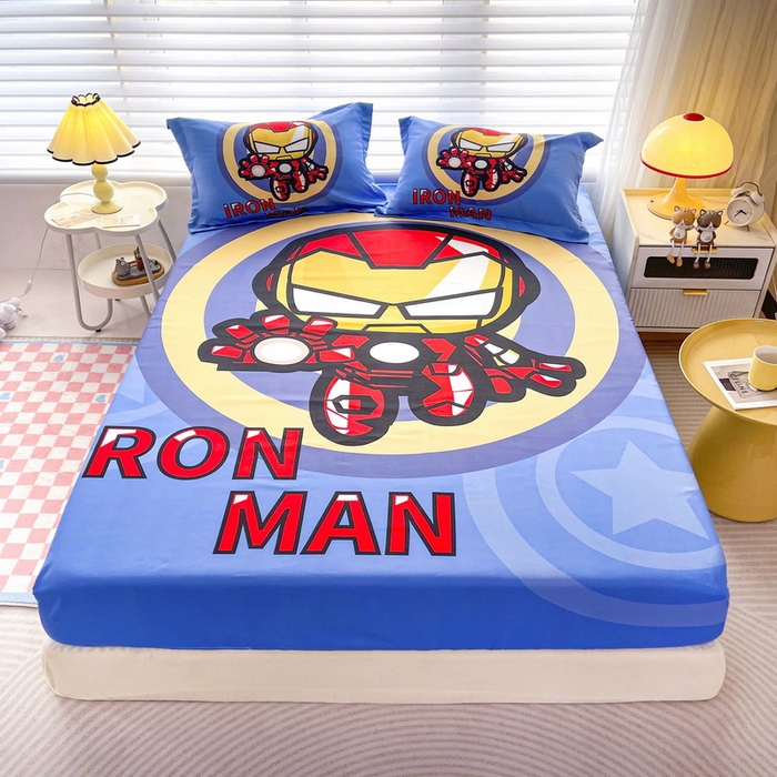 91家纺网 家纺一手货源 找家纺 一电 2026新款卡通磨毛床笠单品床笠单件-第一批 钢铁机器人