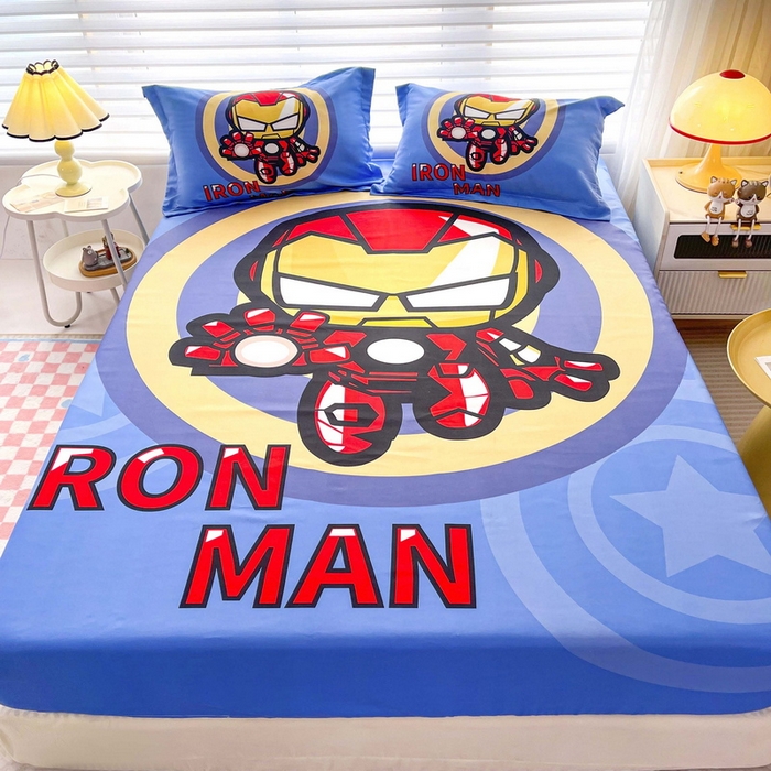 91家纺网 家纺一手货源 找家纺 一电 2026新款卡通磨毛床笠单品床笠单件-第一批 钢铁机器人