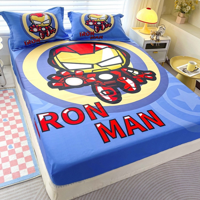 91家纺网 家纺一手货源 找家纺 一电 2026新款卡通磨毛床笠单品床笠单件-第一批 钢铁机器人