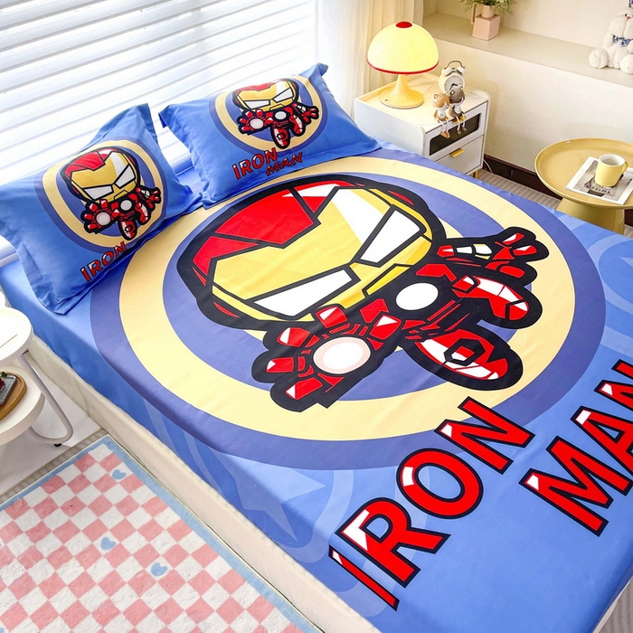 91家纺网 家纺一手货源 找家纺 一电 2026新款卡通磨毛床笠单品床笠单件-第一批 钢铁机器人