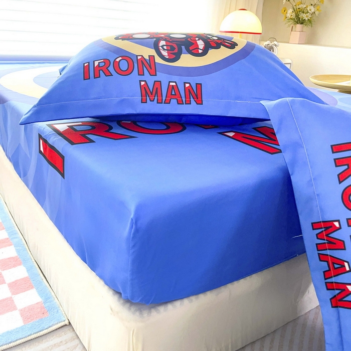 91家纺网 家纺一手货源 找家纺 一电 2026新款卡通磨毛床笠单品床笠单件-第一批 钢铁机器人