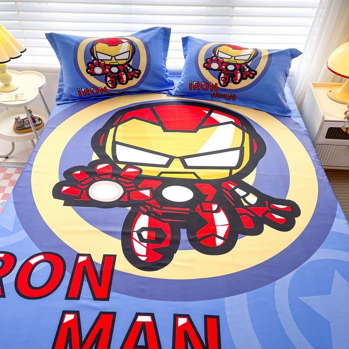 91家纺网 家纺一手货源 找家纺 一电 2026新款卡通磨毛床笠单品床笠单件-第一批 钢铁机器人