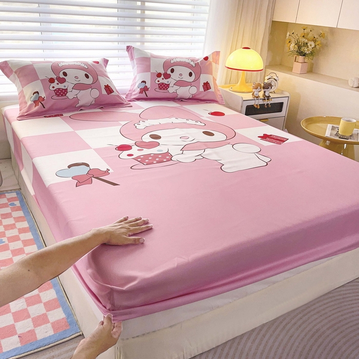 91家纺网 家纺一手货源 找家纺 一电 2026新款卡通磨毛床笠单品床笠单件-第一批 公主美乐蒂