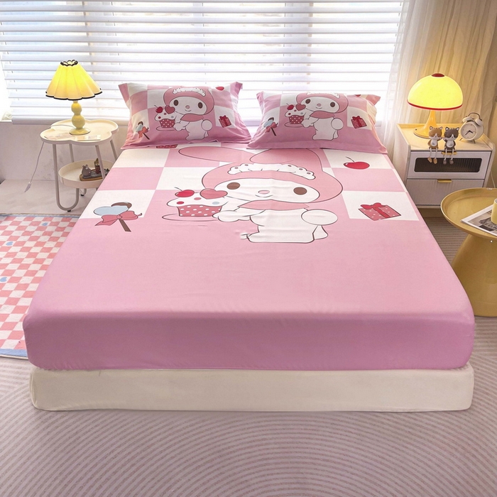 91家纺网 家纺一手货源 找家纺 一电 2026新款卡通磨毛床笠单品床笠单件-第一批 公主美乐蒂