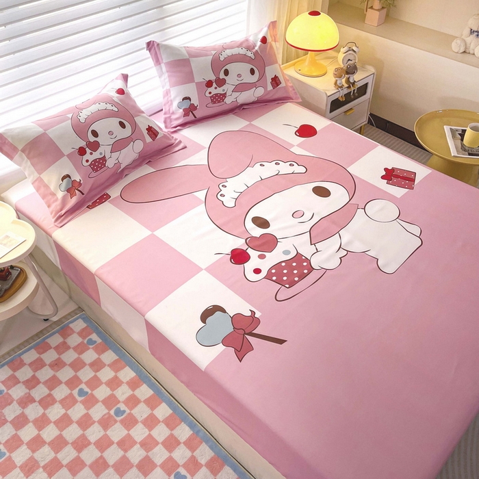 91家纺网 家纺一手货源 找家纺 一电 2026新款卡通磨毛床笠单品床笠单件-第一批 公主美乐蒂