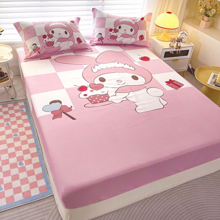 91家纺网 家纺一手货源 找家纺 一电 2026新款卡通磨毛床笠单品床笠单件-第一批 公主美乐蒂