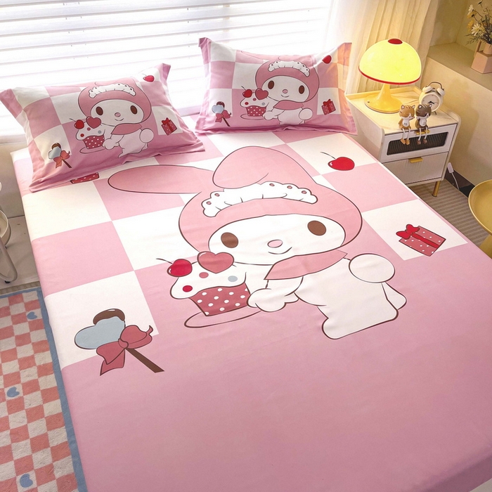 91家纺网 家纺一手货源 找家纺 一电 2026新款卡通磨毛床笠单品床笠单件-第一批 公主美乐蒂