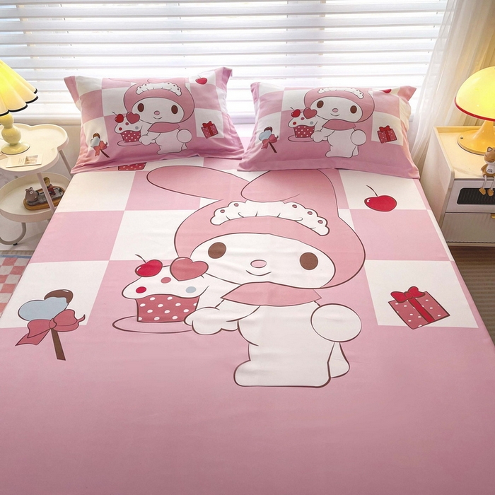 91家纺网 家纺一手货源 找家纺 一电 2026新款卡通磨毛床笠单品床笠单件-第一批 公主美乐蒂