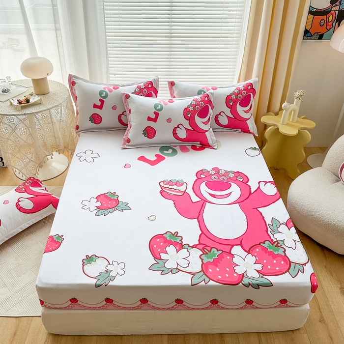 一电 2026新款卡通磨毛床笠单品床笠单件-第一批 花边熊